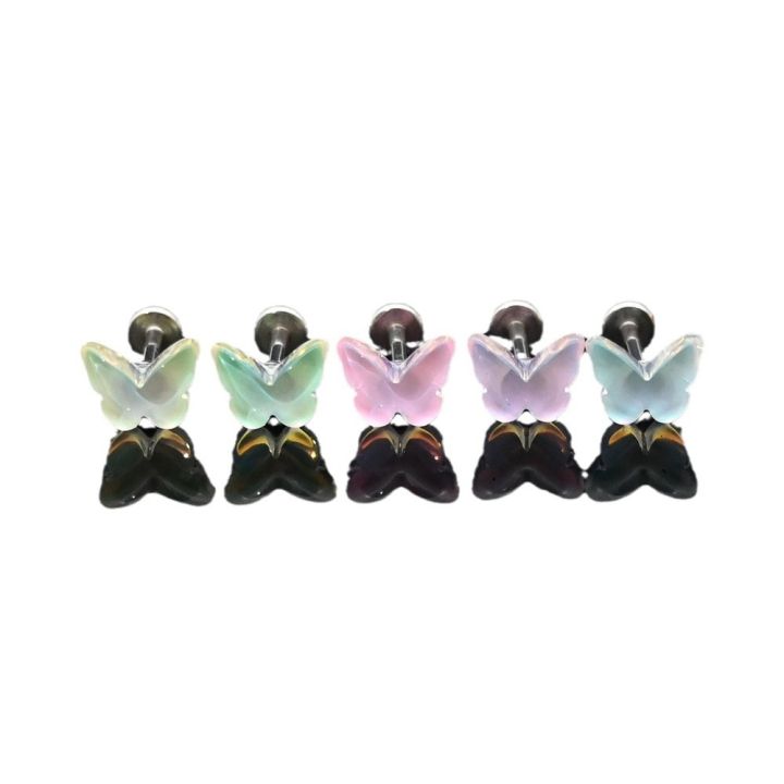 SMTNEK%20resin%20titanium%20steel%20outer%20teeth%20translucent%20rainbow%20color%20butterfly%20lip%20stud%20earrings%20stainless%20steel%20piercing%20jewelry%20-%20Image%205