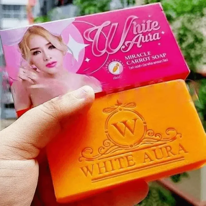 Original WHITE AURA Miracle Carrot Soap -160g White Aura Soap