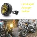 Motorcycle Headlight Assembly Headlamp Grill Style Universal for Cafe Racer-1Pcs Motorfit 6.5" Vintage head light Yellow. 