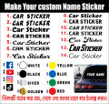 Car Sticker - Custom Name Sticker For Car Back Mirror ( Waterproof & Premium quality).