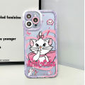 Phone Case for Apple iPhone 14 15 Pro 12 Mini XR X 7 6s 8 Plus SE 13 Pro Max 11 XS Transparent Soft Disney Marie Cat Pink Cover. 