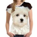 Fashion Lovely Dog 3D Print Women Ladies Girls T-Shirt Animal Harajuku Round Neck Short Sleeve Unisex Summer Tops Tees XXS-6XL. 