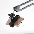 Overhead Video Stand Phone Holder Articulating Arm Tab Mount Boom Arm Articulating Tablet Phone Holder for Streaming Phone Baking Crafting. 
