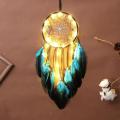Bohemian Feather Wall Hanging Woven Delicate Handmade Vibrant Wall Decor Eclectic Natural Living Room Decoration for Home Décor Boho Chic Style Housewarming Gift Nursery Decoration Event Decoration. 