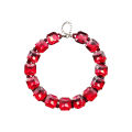 Her Lab Jewelry |A Square Red Cubic Zirconia Beads 7 Inch.