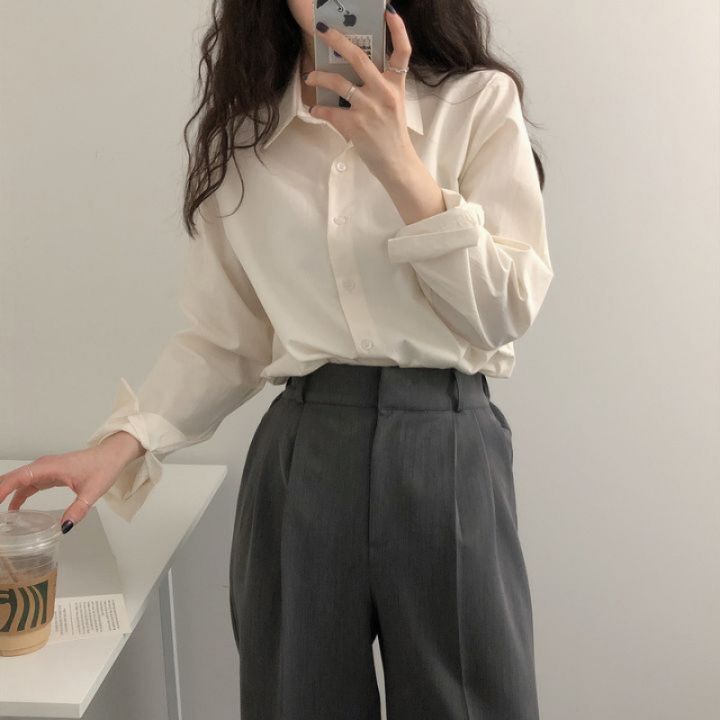 Spot%20Spring%20and%20Autumn%20New%20Pure%20Color%20Korean%20Style%20Long-Sleeved%20Shirt%20Women's%20Design%20Sense%20Minority%20All-Match%20Casual%20Overshirt%20-%20Image%208