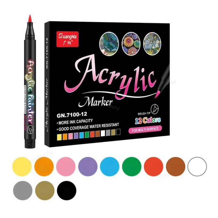 12-60%20Colors%20Acrylic%20Paint%20Brush%20pen%20Art%20Marker%20Soft%20Tip%20Pen%20for%20Ceramic%20Rock%20Glass%20Porcelain%20Mug%20Wood%20Fabric%20Canvas%20Painting%20-%20Image%207