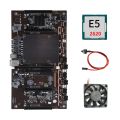 BTCX79 H61 Mining Motherboard with E5 2620 CPU+Fan+Switch Cable DDR3 Support 3060 3070 3080 Graphics Card for BTC Miner. 