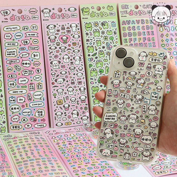 Tirado graffiti stickers, Korean English ins, cute cartoon handbook, goo card stickers, goo pan border decoration stickers
