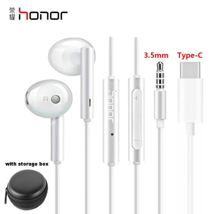 Honor AM115 Headset 3.5mm In-Ear Earbuds Earphone Wired with Mic cm33 type-c Headphone for Xiaomi Samsung Vivo Huawei smartphone