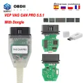 VCP VAG Can Pro 5.5.1 USB Dongle OBD OBD2 for VW/Audi Car Diagnostic Cable VCP Scanner Auto Tool For CAN BUS+UDS+ K-line UDS. 