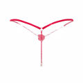 Transparent Crotchless String Bead G-string Lingerie for Porno Outfit Thongs Women Underwear Pearl Open Panties.