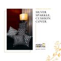 Silver Sparkle Cushion Cover, Silver & Black, (20"x20") Only Cover. 