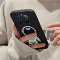 For Realme 12X 5G Case Astronaut Bracket Smooth Soft Silicone Anti Collision for Realme 12X Back Cover.