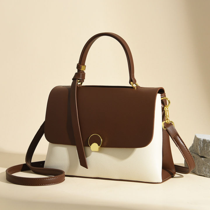 Genuine%20Leather%20Bag%20Women's%202023%20New%20High-value%20Versatile%20Women's%20Leather%20Doctor%20Bag%20Commuter%20Bag%20Simple%20Temperament%20One-Shoulder%20Handbag%20-%20Image%202