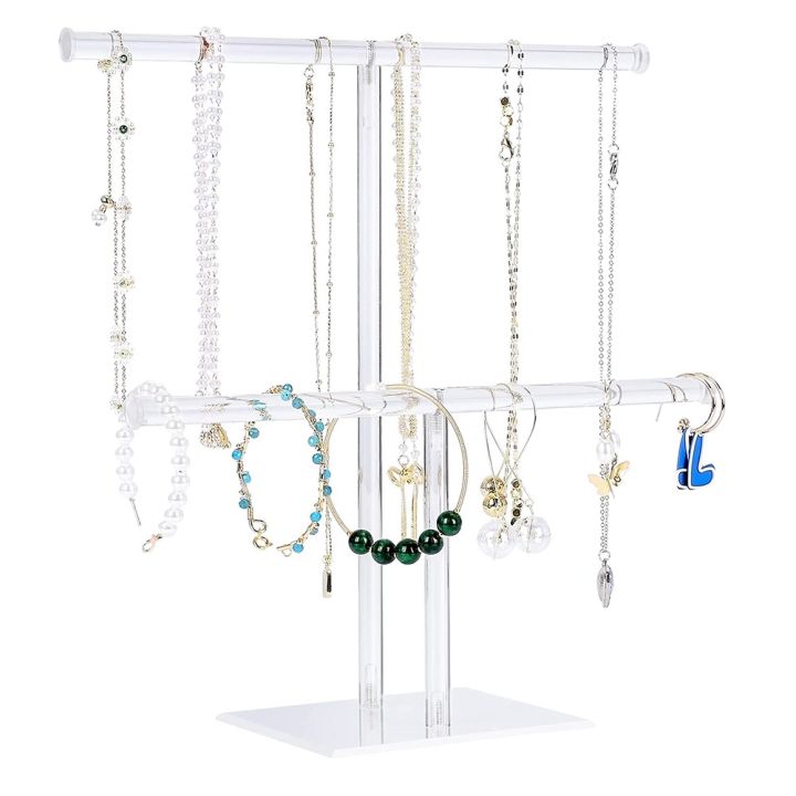 Jewelry Necklace Holder, Jewelry Display Holder, Clear Tower Stand