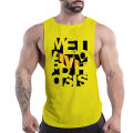 Summer Fashion Outdoor Casual Sports Style 2d Letter Print Men O Collar Comfortable Breathable Solid Color Vest Top Quick Dry. 