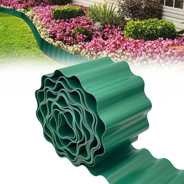 9m Garden Plastic Green Lawn Edge Edging Border Fence Grass PP Wall Roll Path