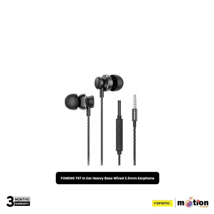 FONENG T67 In-Ear Metal Wired 3.5mm Earphone with Mic
