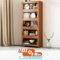 KWOKING Closed Back Bookcase Standard Modern Bookshelf with Cabinets Bookshelf Rack Floor-to-Ceiling Office Bedroom Living Room Multi-Layer Storage Bookcase Natural Mpale. 