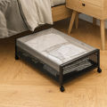 GC Under Bed Storage Drawer, Storage With Wheels, Metal Mesh, Transparent Visual Dust Cover, Under Bed Storage Containers For Clothes, Shoes, Toys, Books. 