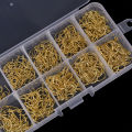 500pcs/set #3~#12 Fishing Hooks Carbon Steel Golden Fishhooks With Retail Box.