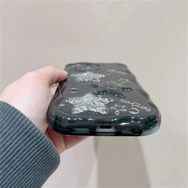 Korean%203D%20Glitter%20Star%20Sparkling%20Diamond%20Transparent%20Phone%20Case%20For%20iPhone%2015%20Pro%20Max%2013%2012%2014%20Pro%2011%20XS%20XR%20Cute%20Y2K%20Clear%20Cover%20-%20Image%206