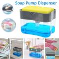 Liquid Soap Dispenser Soap Pump Sponge Caddy Smart Holder Creative Hand Press Kitchen Dish Soap Dispenser with Washing Sponge. 