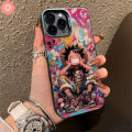 Cartoon Luxury Plated Metal Lens Case Compatible for IPhone 7Plus 11 13 14 15 12 Pro Max XR 7 8 15 14 Plus X XS Max SE 2020 Trend Brand Happy Cool Cartoon Luffy One Piece Soft Case.