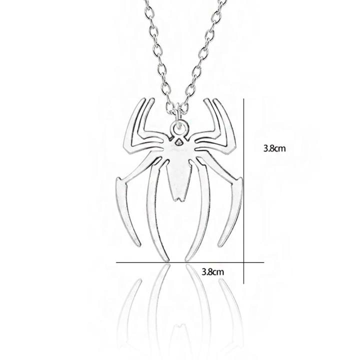 Lovely%204x3cm%20Spider%20Pendant%20Chain%20Necklace%20Silver%20Tone%20Spiderman%20For%20Men%20-%20Image%204