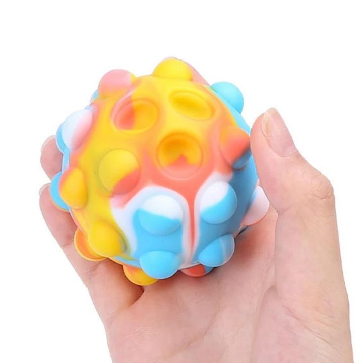 3D Silicone Pop Fidget Sensory Ball Push It Bubbles Stress Relief Fidget Toys Round Squeeze Ball Fingertip Decompression Toy