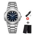 【NShisasN】2023 Originate Luxury Watch Business Waterproof Male Clock Luminous Date Stainless Steel Square Quartz Men Watch reloj hombre. 