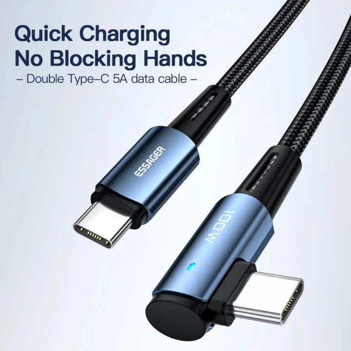 Essager%20PD%20100W%2060W%20USB%20Type%20C%20To%20Type%20C%20Data%20Cable%2090%20Degree%20Angle%20For%20Samsung%20Huawei%20Fast%20Charging%20Type-C%20Date%20Wire%20iPad%20MacBook%20Pro%20-%20Image%202