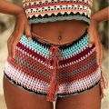 Summer Shorts Crochet Bikini Shorts Bottom Boho Women Pants Beach Wear Bikni Cover Up Drawstring High Waist Shorts Swimwear. 