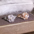 Rose Gold Plated Simulated Diamond Rings Rose Classic Wedding Rings for Women Girls.