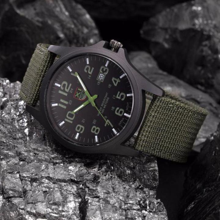 Mens Watches Waterproof Date Stainless Steel Military Sports Outdoor Watch Analog Quartz Wrist Watch Nylon Strap Часы Мужские