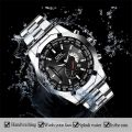 Big Face Dial 46MM Wrist Watch for Men Steel Bracelet Waterproof Military Sports Male Quartz Wristwatches.
