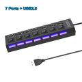 USB Hub 3.0 Multiprise USB High Speed Splitter 7 Port 5Gbps Power Adapter USB 2.0 Expander Switch for Computer Accessories. 