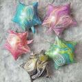 Aluminum Foil Balloon-Rainbow Color Star Shape.