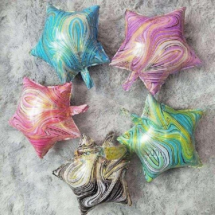 Aluminum Foil Balloon-Rainbow Color Star Shape