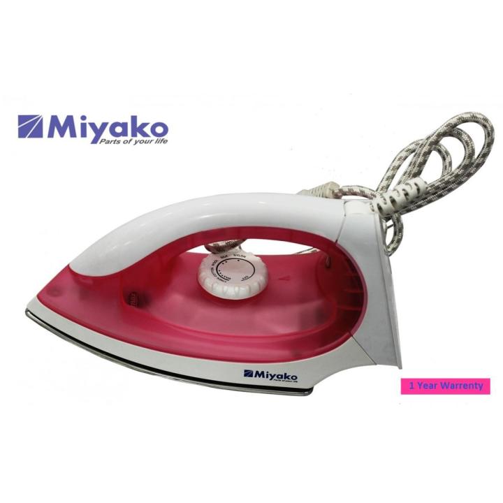 Miyako EL-3188C Non Stick Coating Electric Dry Iron with warrenty -1000 watt
