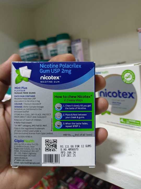 NICOTEX%20Nicotine%20Chewing%20Gum%202mg%20(Helps%20Quit%20Smoking)%20-%20Image%202