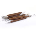 Pottery Clay Sculpture Carving Modeling Tools Wooden Handle of 6pcs.
