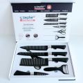 Zepter International Premium 6-Piece Knife Set, Non-Stick Coated, includes Large Cleaver, Chef's Knife, Paring, Utility Knives, Shears, Peeler. 