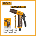 INGCO 3-Way Plastic trigger nozzle for watering and car washing HWSG032 Water Spray gun. 