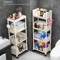 Trolley Bookshelf Multi Story Storage Rack Kitchen Corner Narrow Slit Storage Cabinet Bathroom Living Room Home Organizer.