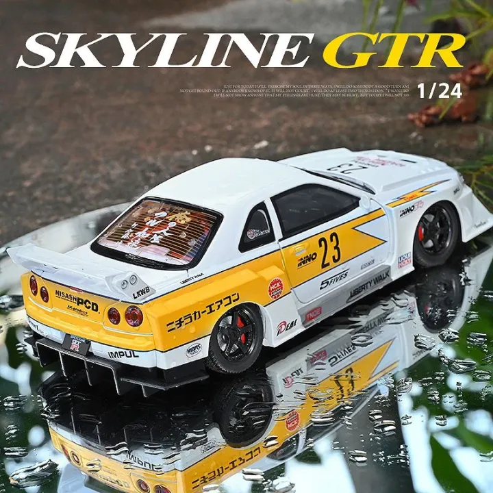 1:24 Nissan Skyline GTR-R34 S15 Modified Version Die-Cast Vehicles Alloy Model Car Toys For Gift Collection