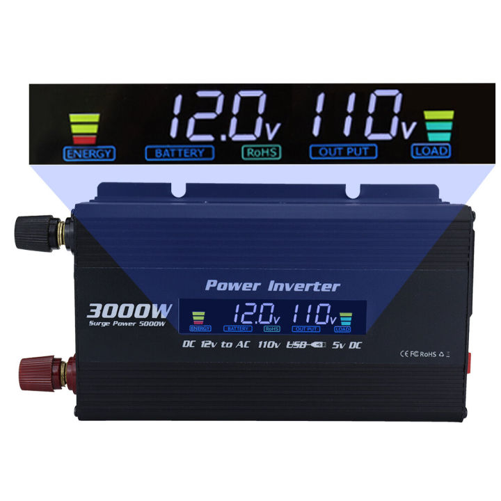0W sine wave inverter RV marine overload protection USB output
