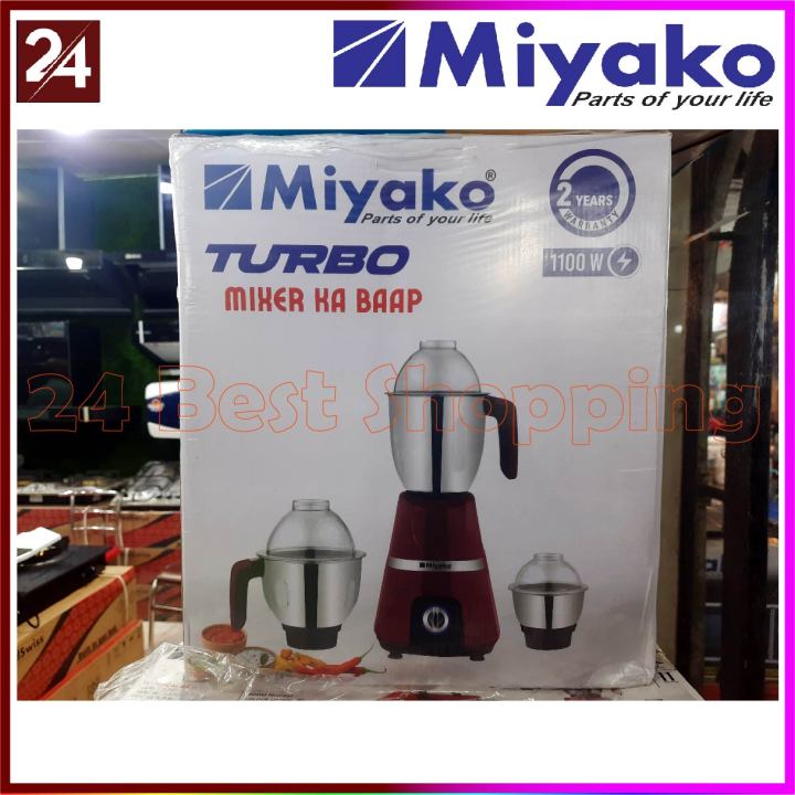 Miyako TURBO 3 IN 1 Blender & Mixer Grinder | TURBO Mixer Ka Bapp | 1100 Watt | Made in India