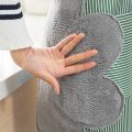 Adjustable Waterproof Fashion Solid Cooking Kitchen Bib Canvas Apron Dress With Pocket Side Wipes.